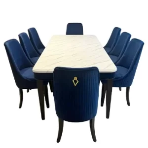 Blue Velvet Dining Set