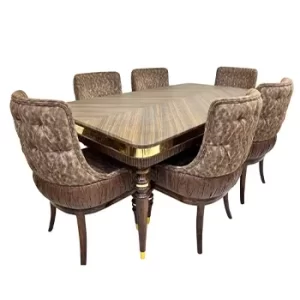 Brown & Gold Luxury Dining Set