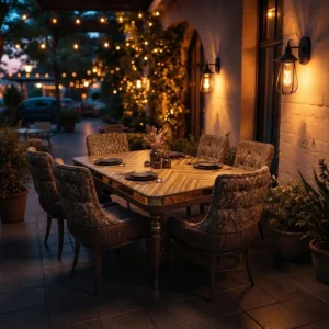 Brown & Gold Luxury Dining Set