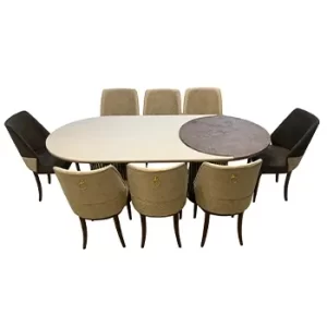 Elegant Oval Dining Set with 8 Chairs