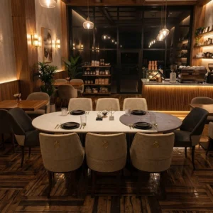 Elegant Oval Dining Set with 8 Chairs