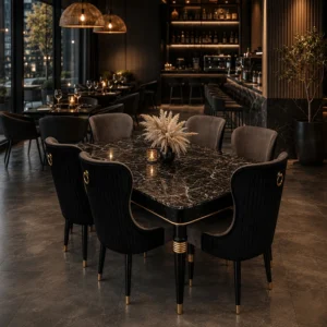 Luxury Marble Top Dining Table Set