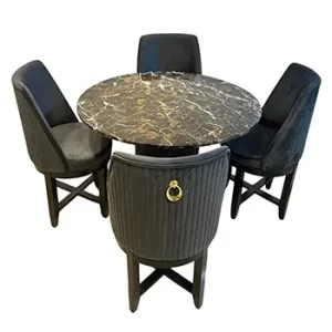 Luxury Round Marble Dining Table Set