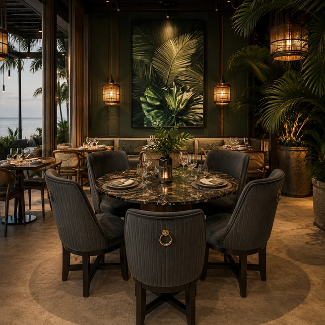 Luxury Round Marble Table Set