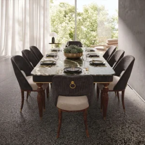 Marble Top Dining Table Set 6 Chairs