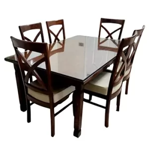 Modern 6-Seater Round Dining Table Set