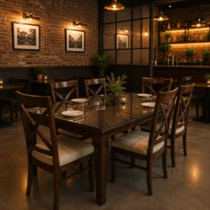 Modern 6 Seater Round Dining Table Set