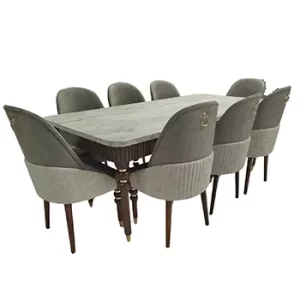 Modern Marble Dining Table Set with 6 Chairs