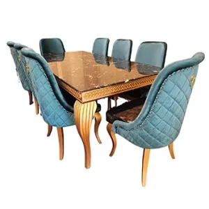 Teal Marble Dining Set