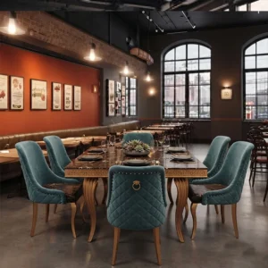 Teal Marble Dining Set