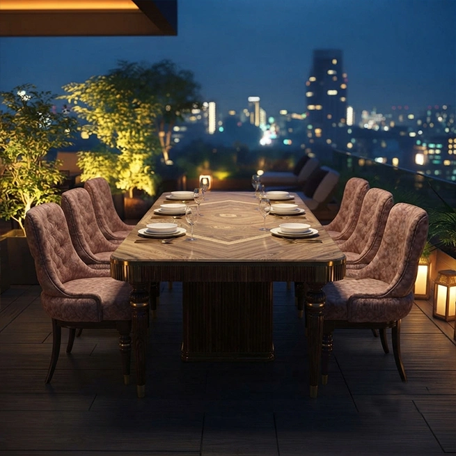 Wooden Dining Table Set with Chairs